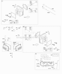 Cylinder Head Rocker Arm Cover Intake Manifold Diagram and Parts List for 44M777-0289-B1  Briggs and Stratton Engine